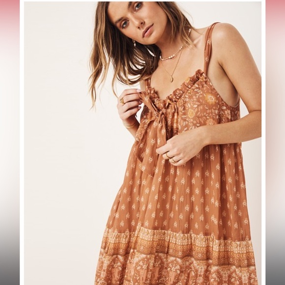 Spell and The Gypsy Collective Utopia Strappy Sundress Cinnamon NWT! - Picture 4 of 5